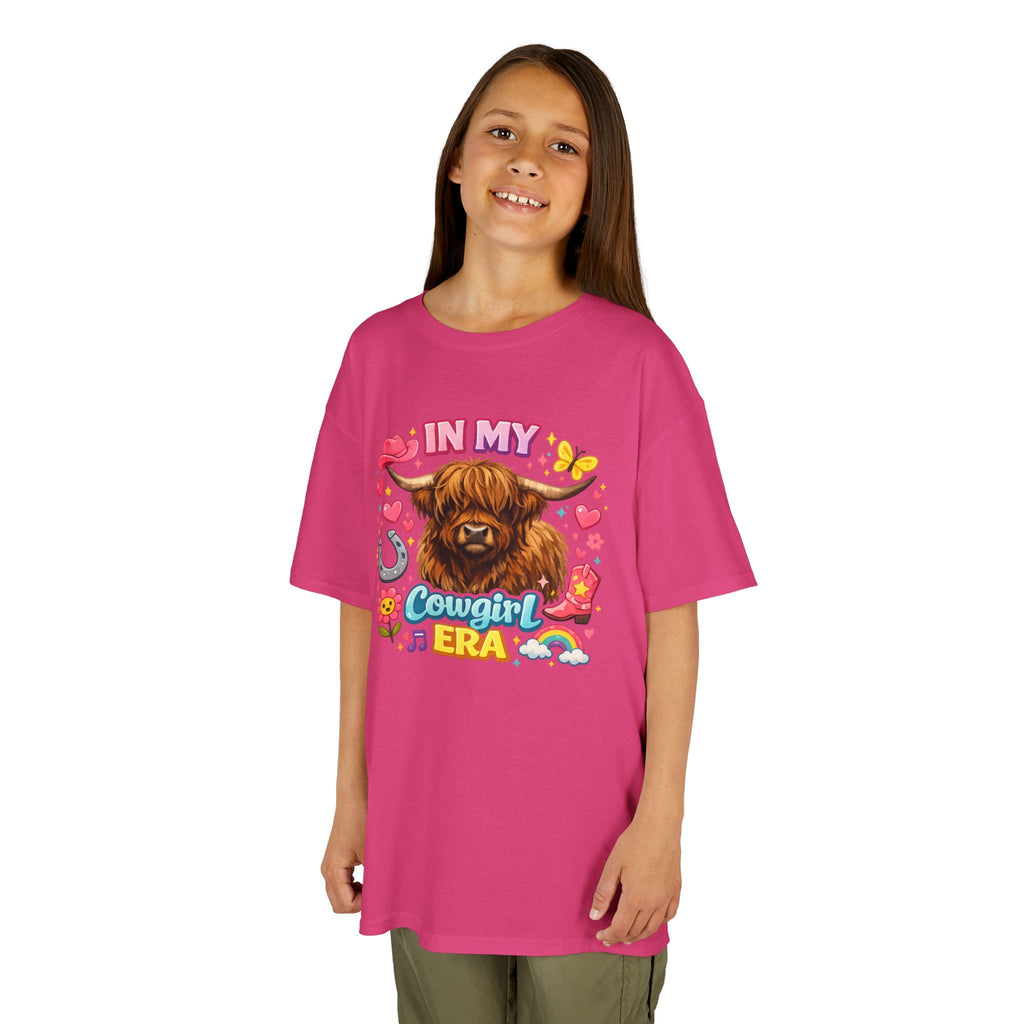 Kids Tee — "In My Cowgirl Era" Highland Cow Graphic