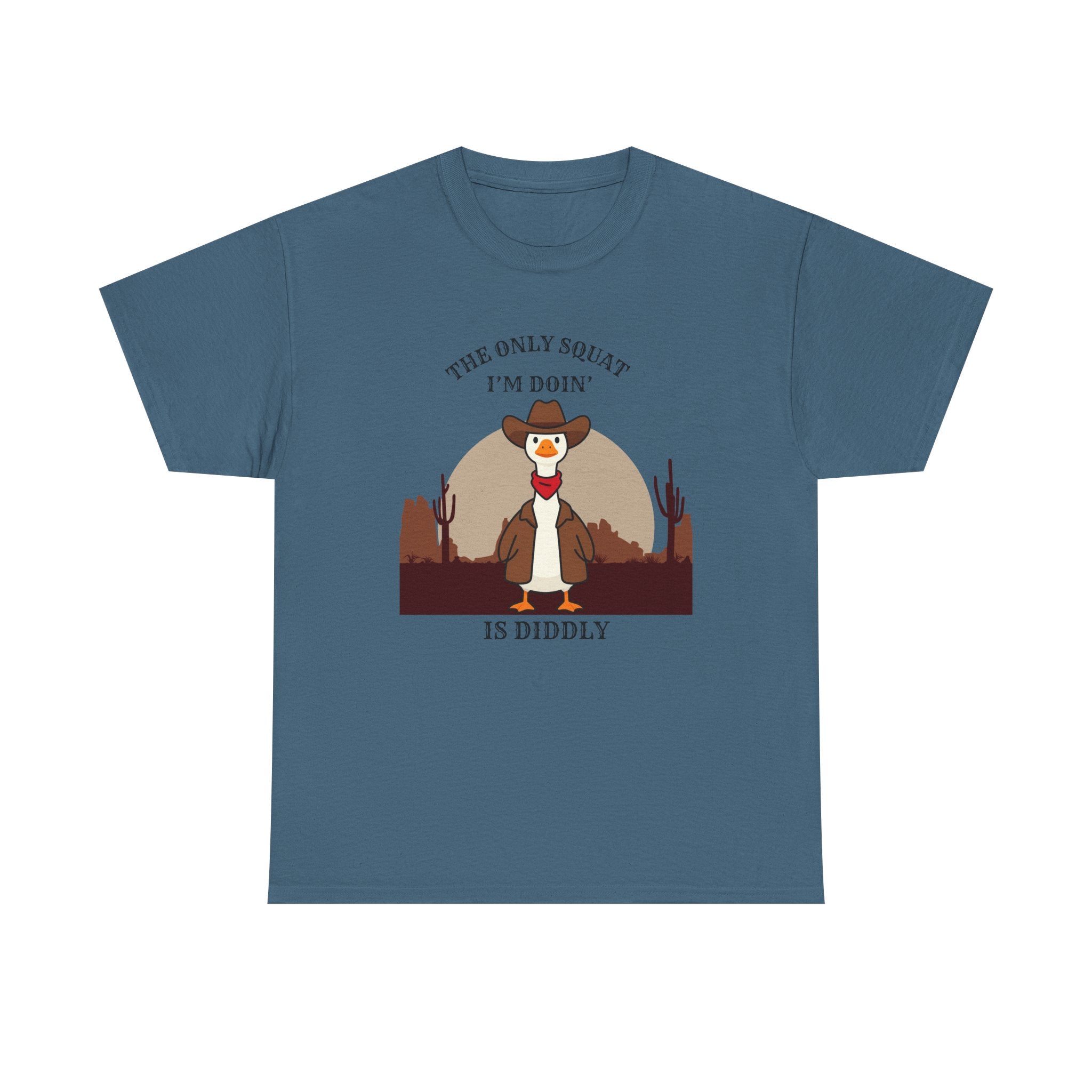 Cowboy Ferret Graphic Tee — "The Only Squat I'm Doin' Is Diddly" Cute Western Animal T-Shirt