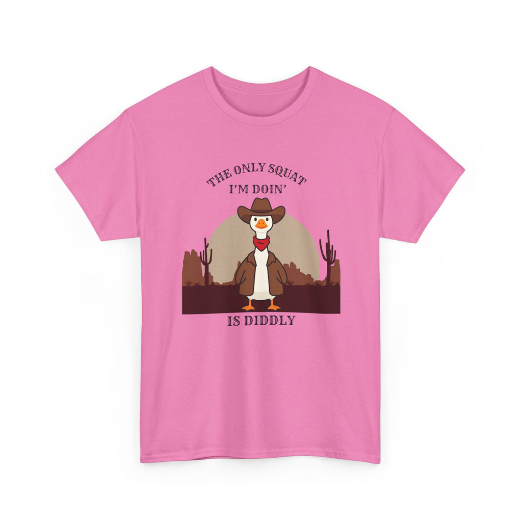 Cowboy Ferret Graphic Tee — "The Only Squat I'm Doin' Is Diddly" Cute Western Animal T-Shirt