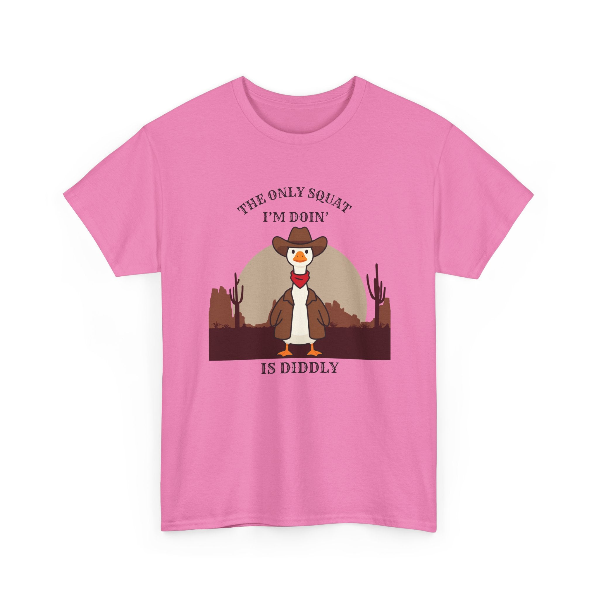 Cowboy Ferret Graphic Tee — "The Only Squat I'm Doin' Is Diddly" Cute Western Animal T-Shirt