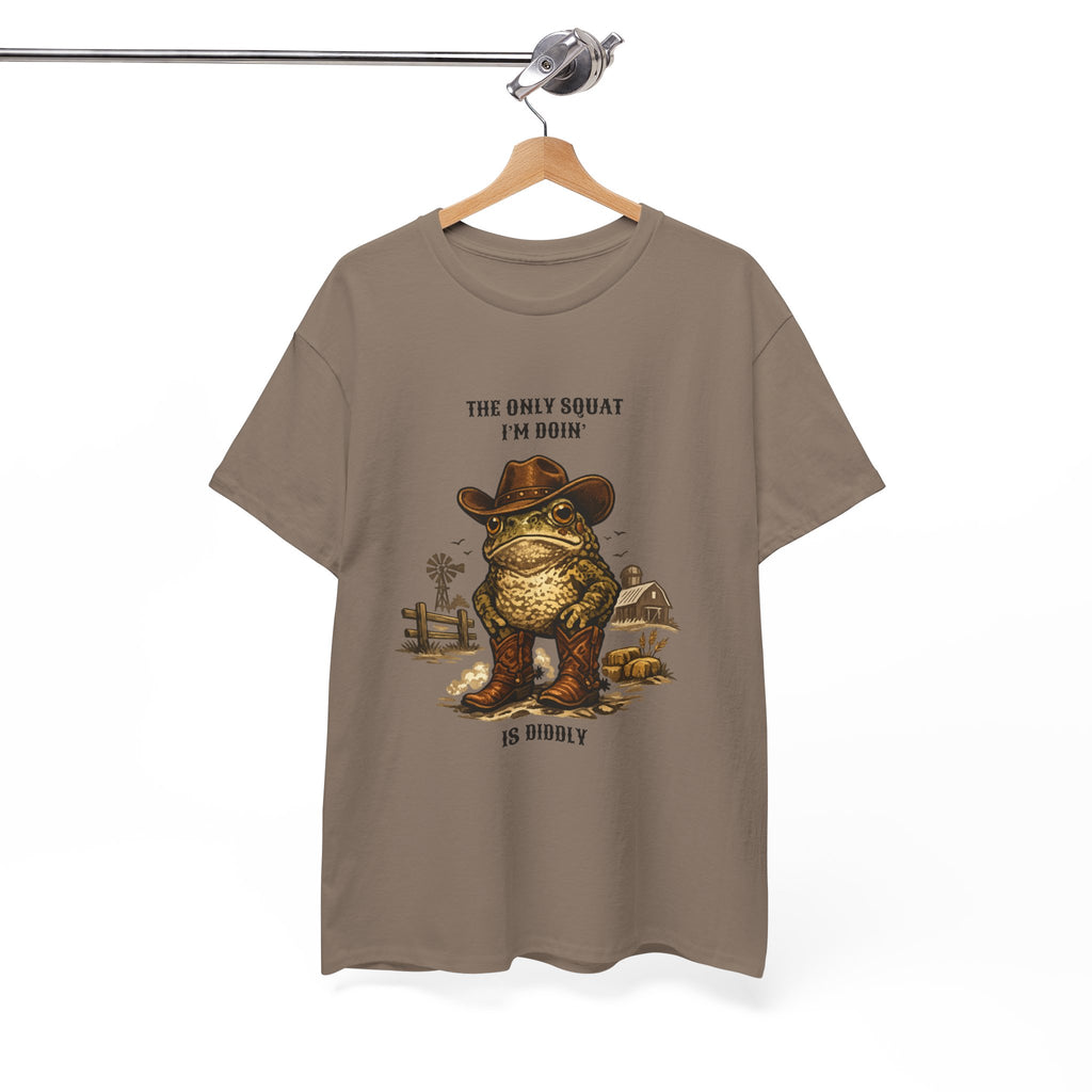 Frog Cowboy Tee — “The Only Squat I’m Doin’ Is Diddle” Funny Western Graphic T-Shirt