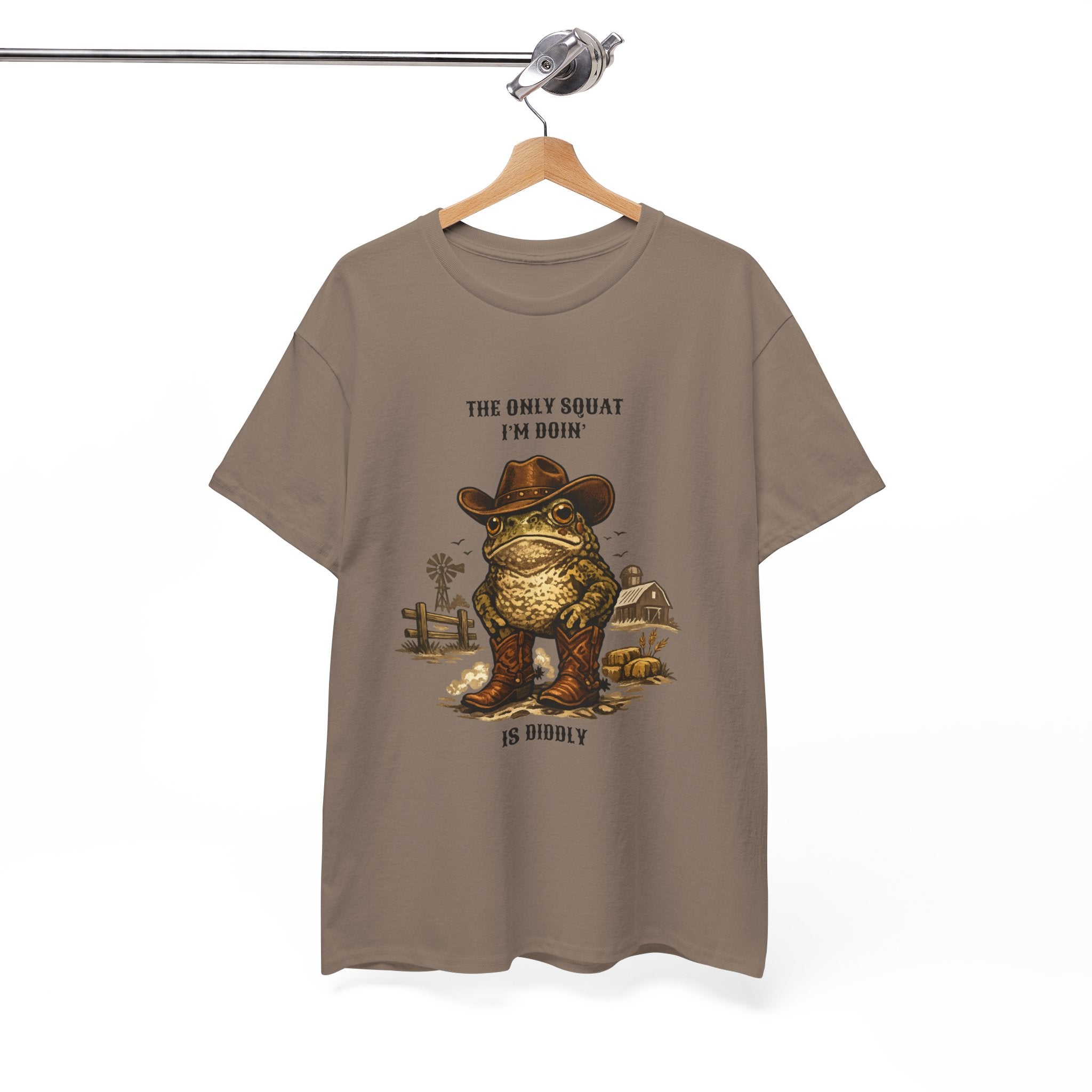 Frog Cowboy Tee — “The Only Squat I’m Doin’ Is Diddle” Funny Western Graphic T-Shirt