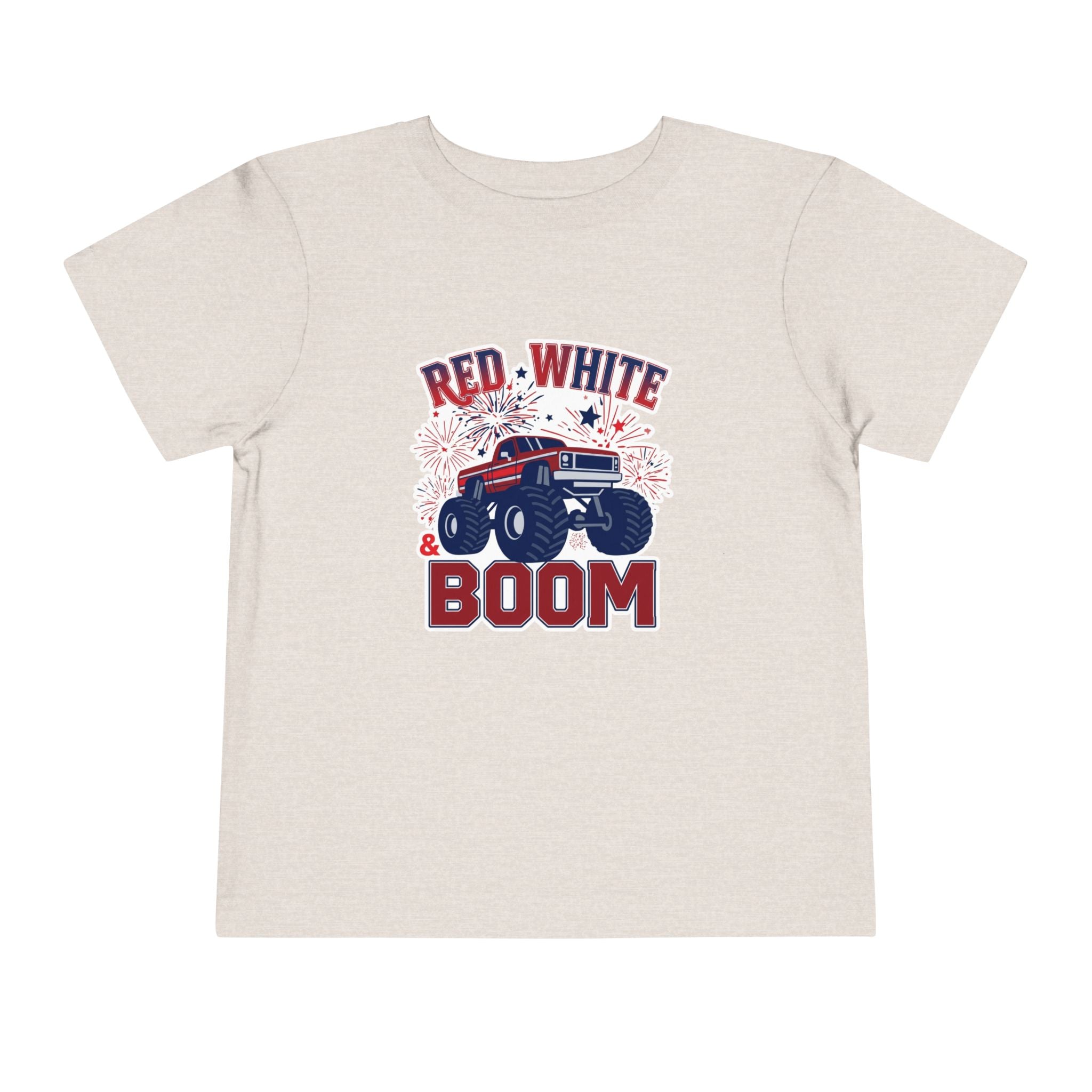 Toddler Tee - "Red, White & Boom" Monster Truck 4th of July Shirt