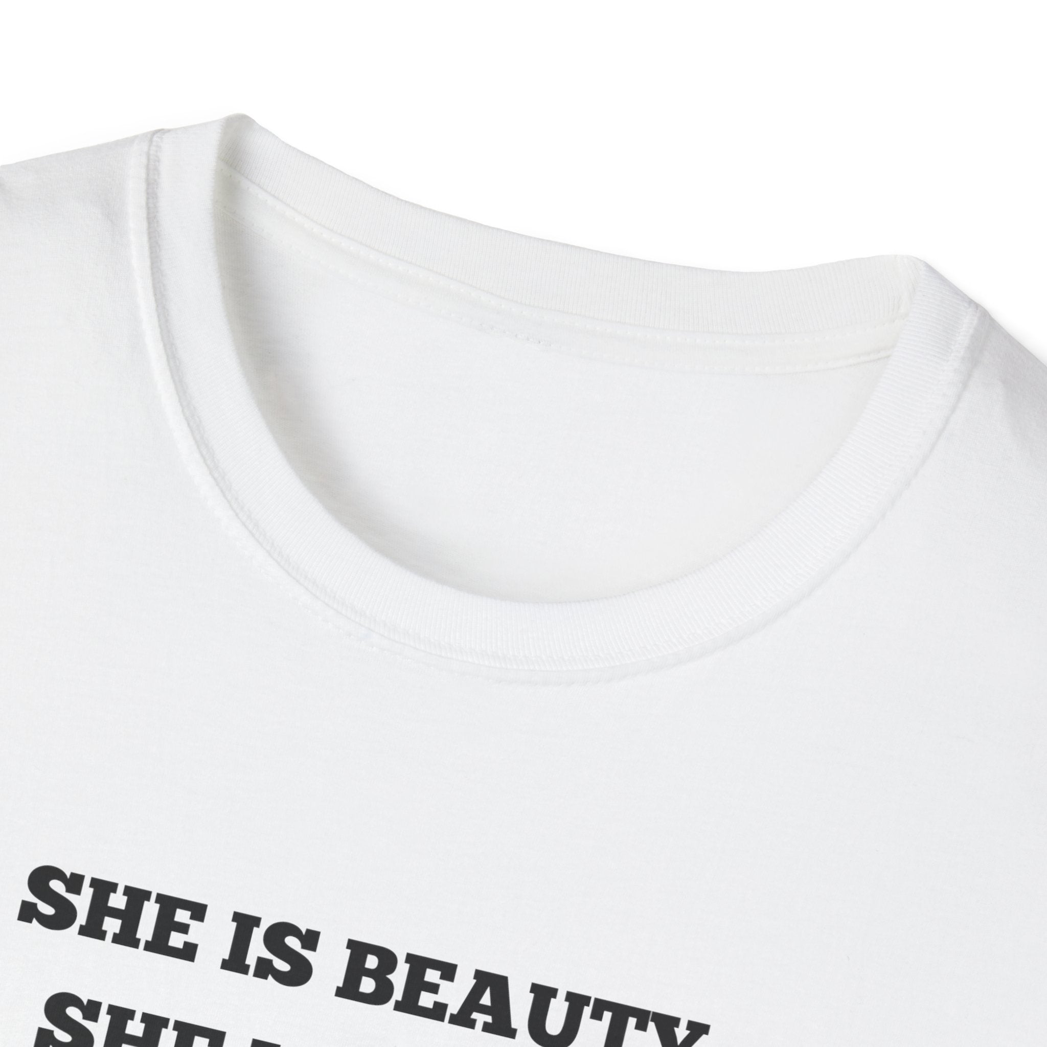 Chicken Tee — "She Is Beauty, She Is Grace, She Will Pech You in the Face" Funny Farm Animal T-Shirt
