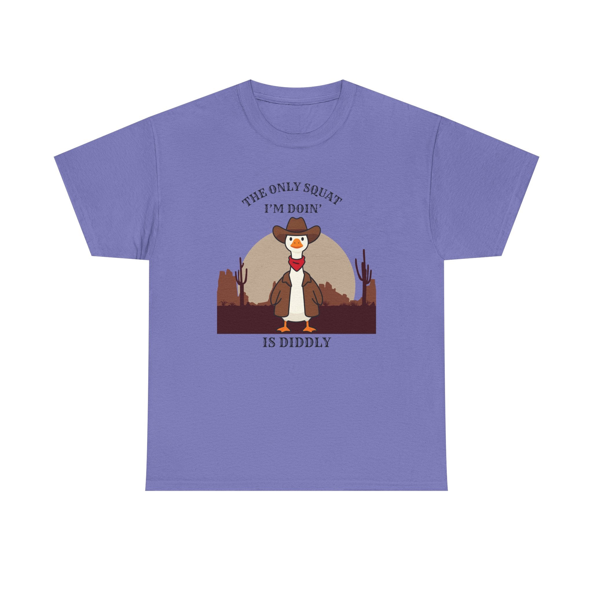 Cowboy Ferret Graphic Tee — "The Only Squat I'm Doin' Is Diddly" Cute Western Animal T-Shirt