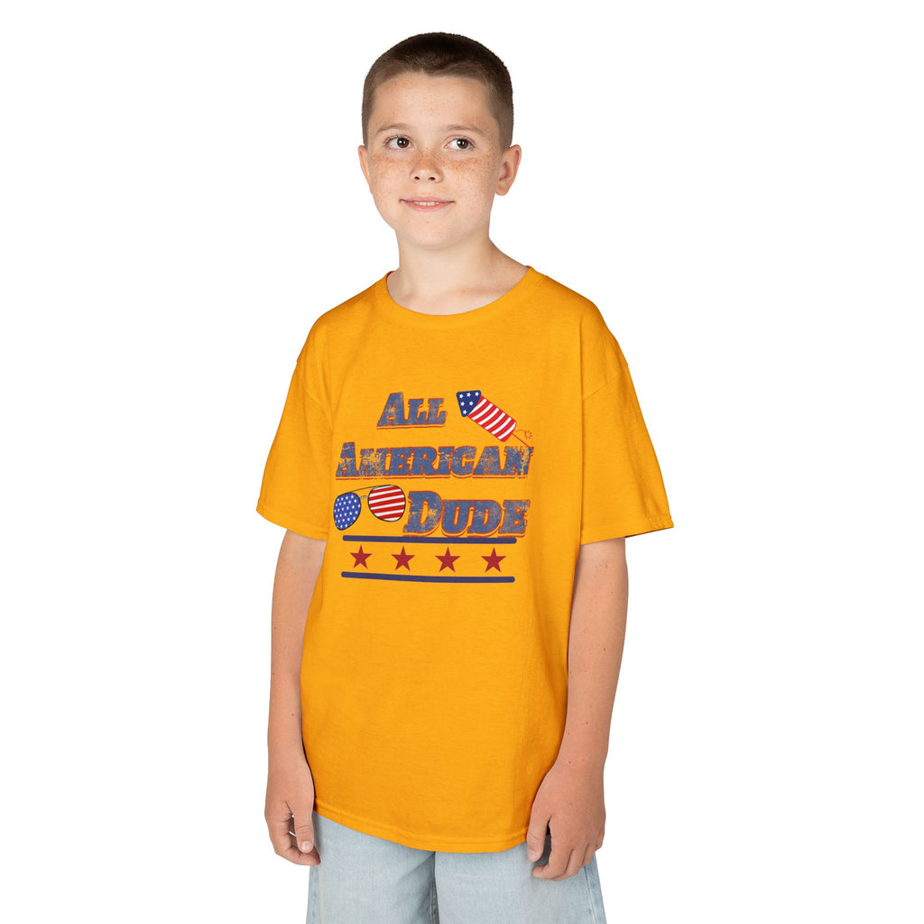 Kids Tee — "All American Dude" Patriotic 4th of July T-Shirt