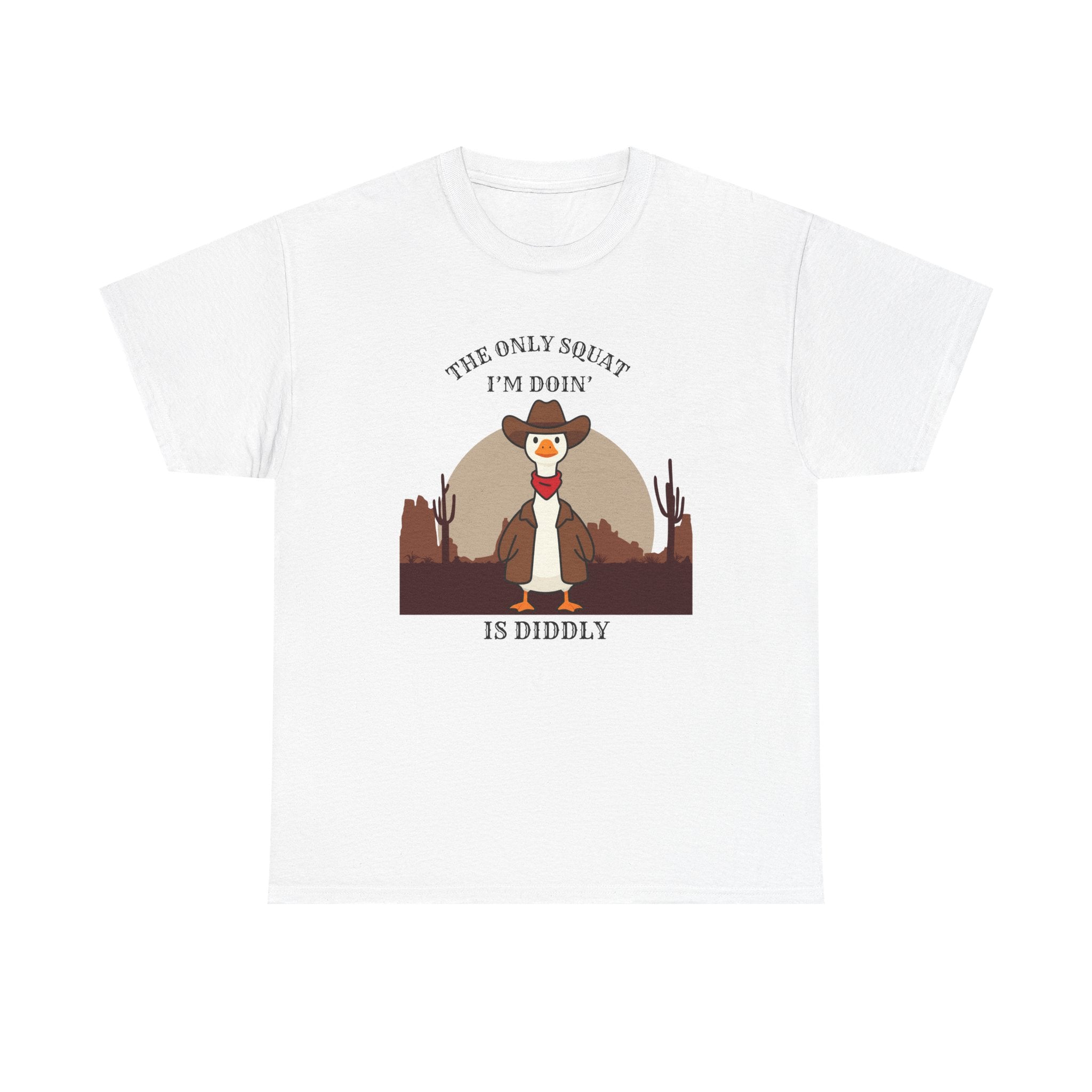 Cowboy Ferret Graphic Tee — "The Only Squat I'm Doin' Is Diddly" Cute Western Animal T-Shirt