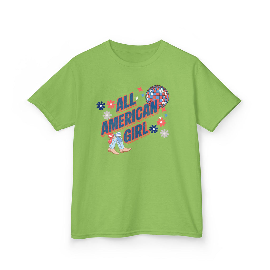 All American Girl Kids T-Shirt — Patriotic 4th of July Tee