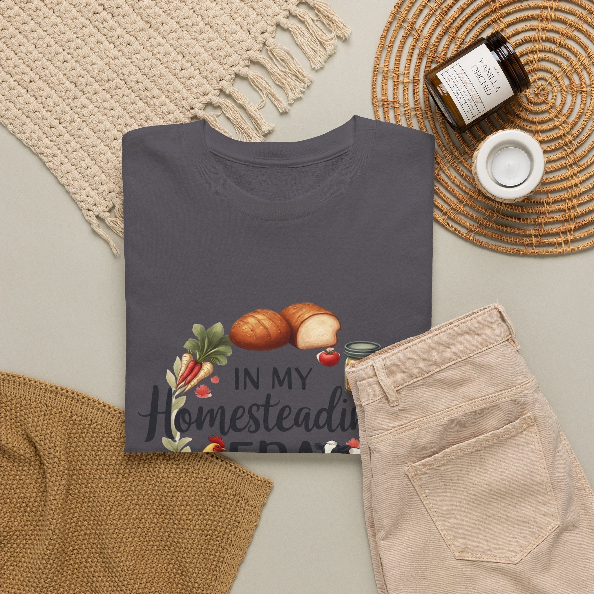Homesteading Era Tee — Cute Bread, Chickens & Eggs Design