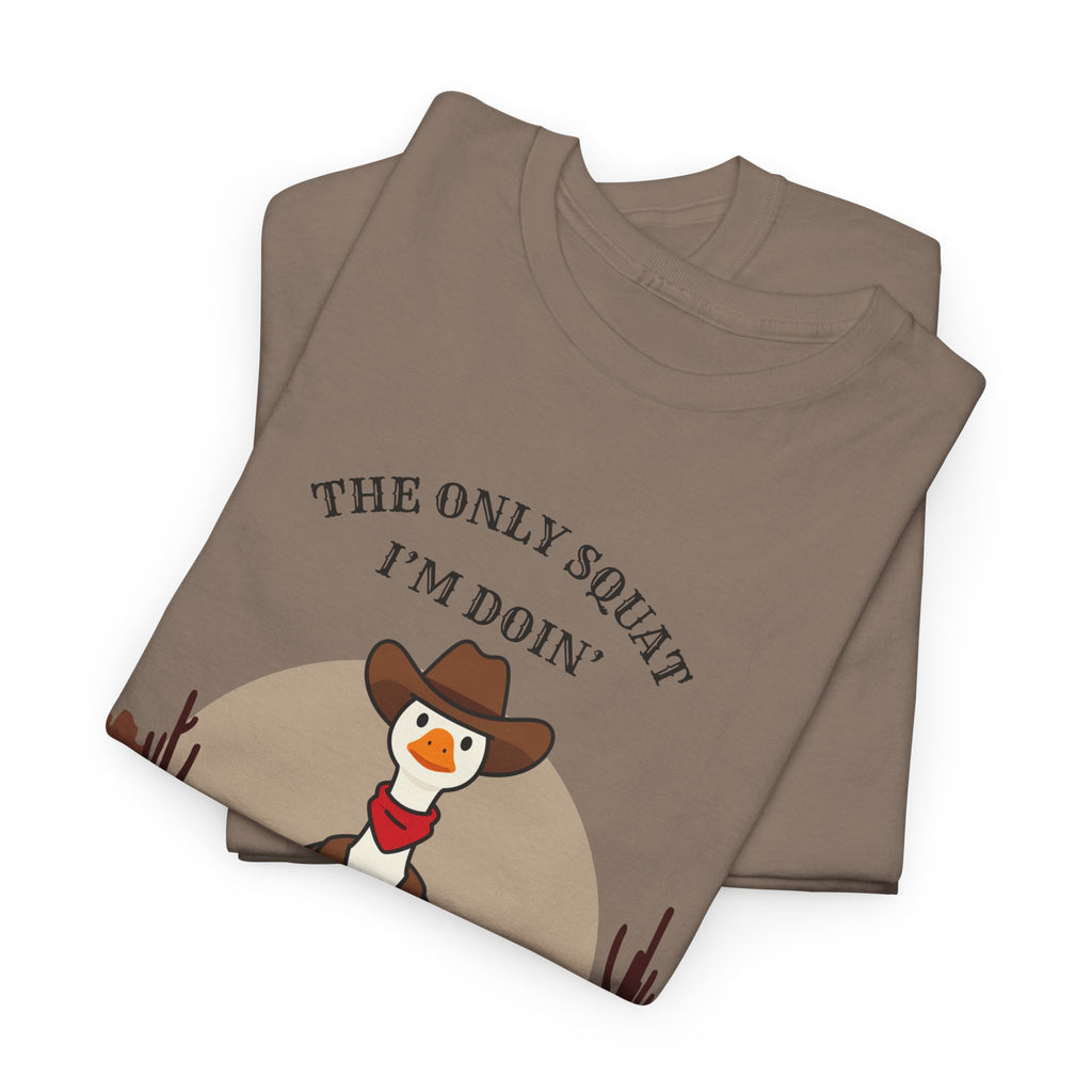 Cowboy Ferret Graphic Tee — "The Only Squat I'm Doin' Is Diddly" Cute Western Animal T-Shirt