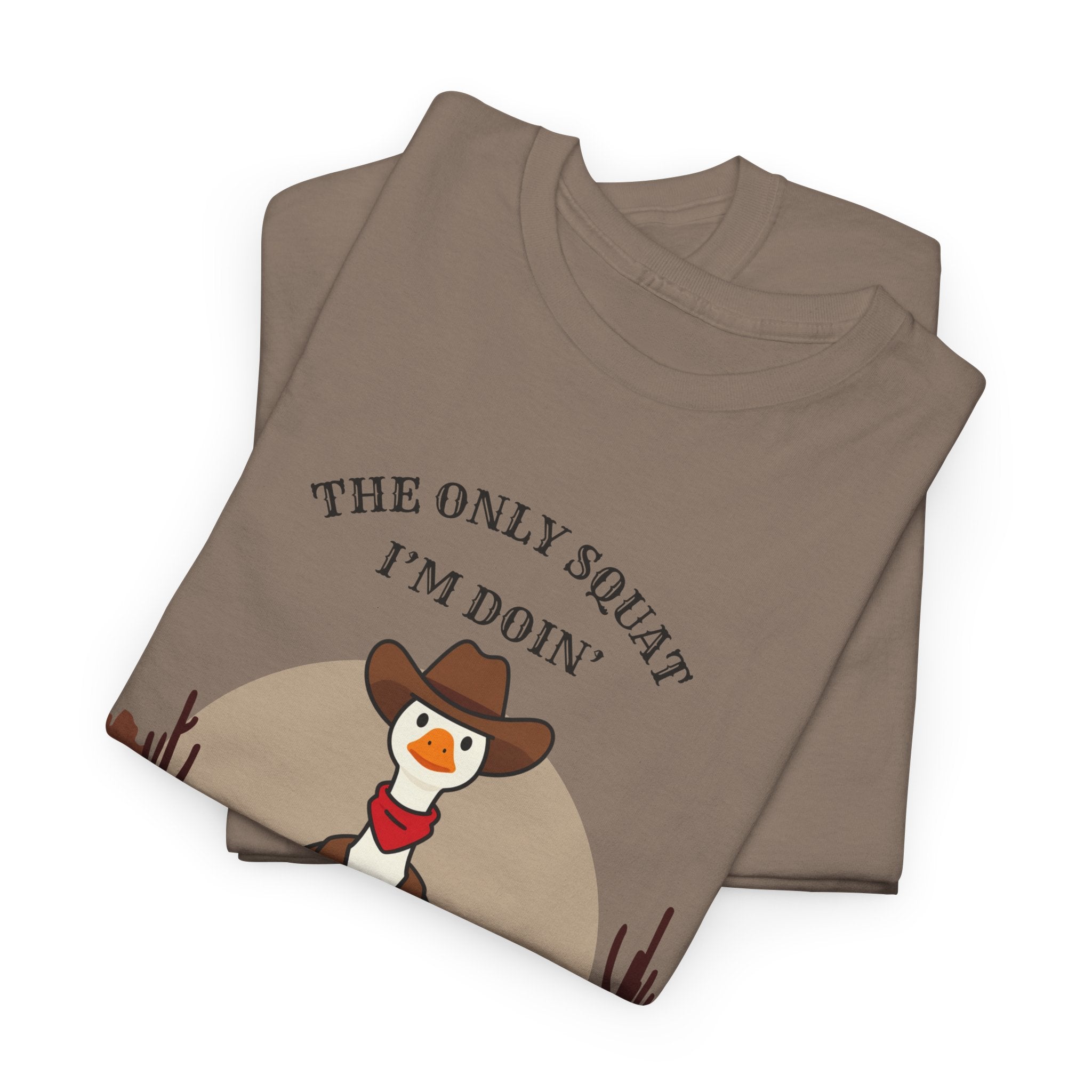 Cowboy Ferret Graphic Tee — "The Only Squat I'm Doin' Is Diddly" Cute Western Animal T-Shirt