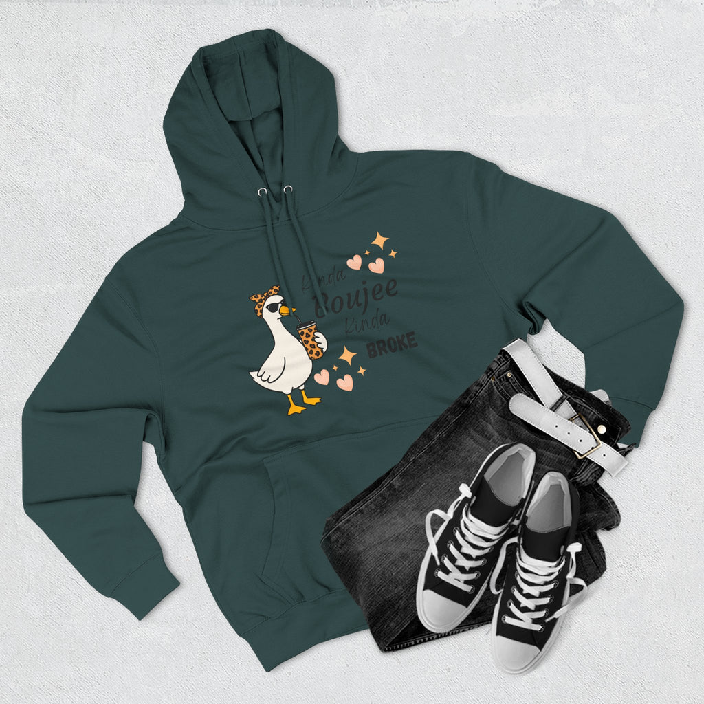 Duck Graphic Hoodie — "A Little Boujee, Kinda Broke" Cute Casual Pullover