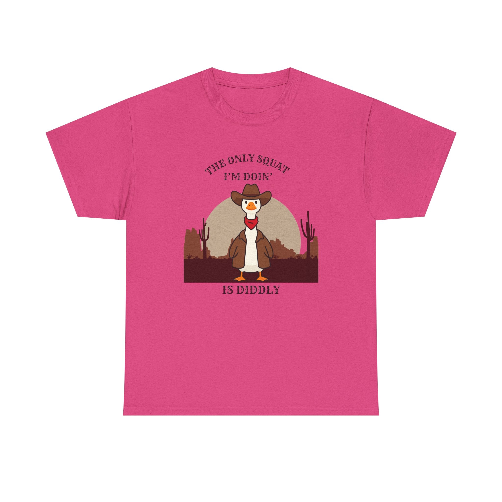 Cowboy Ferret Graphic Tee — "The Only Squat I'm Doin' Is Diddly" Cute Western Animal T-Shirt