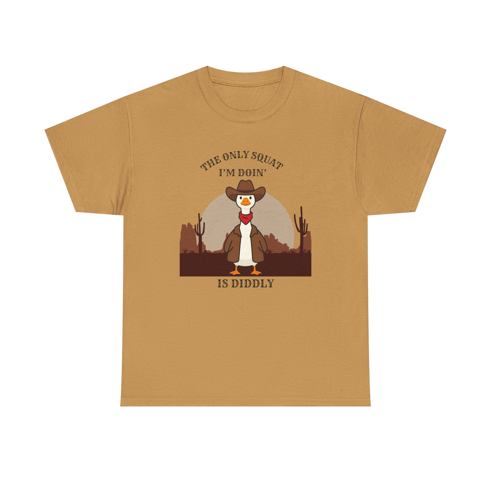 Cowboy Ferret Graphic Tee — "The Only Squat I'm Doin' Is Diddly" Cute Western Animal T-Shirt