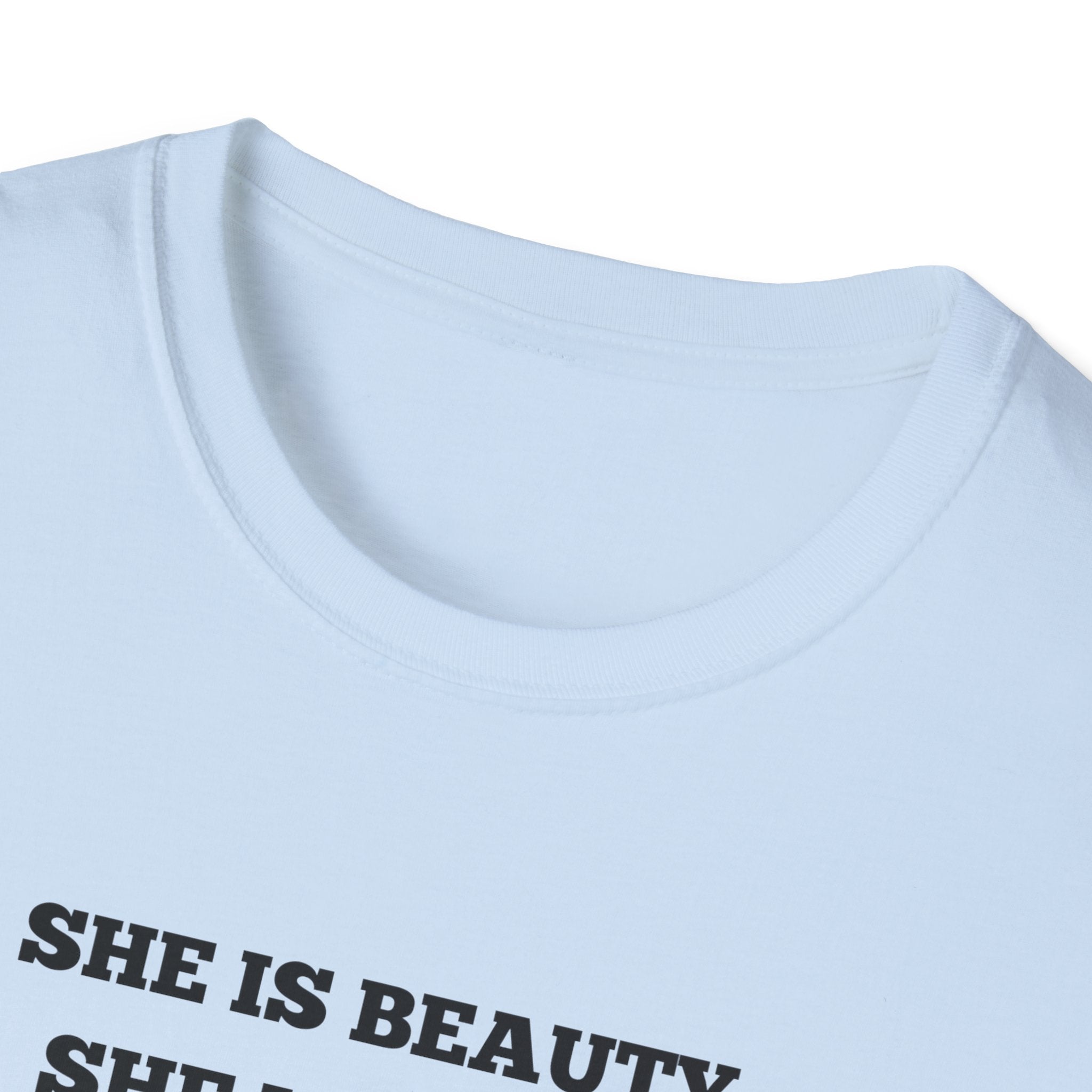 Chicken Tee — "She Is Beauty, She Is Grace, She Will Pech You in the Face" Funny Farm Animal T-Shirt