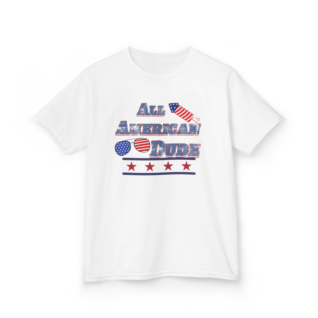 Kids Tee — "All American Dude" Patriotic 4th of July T-Shirt
