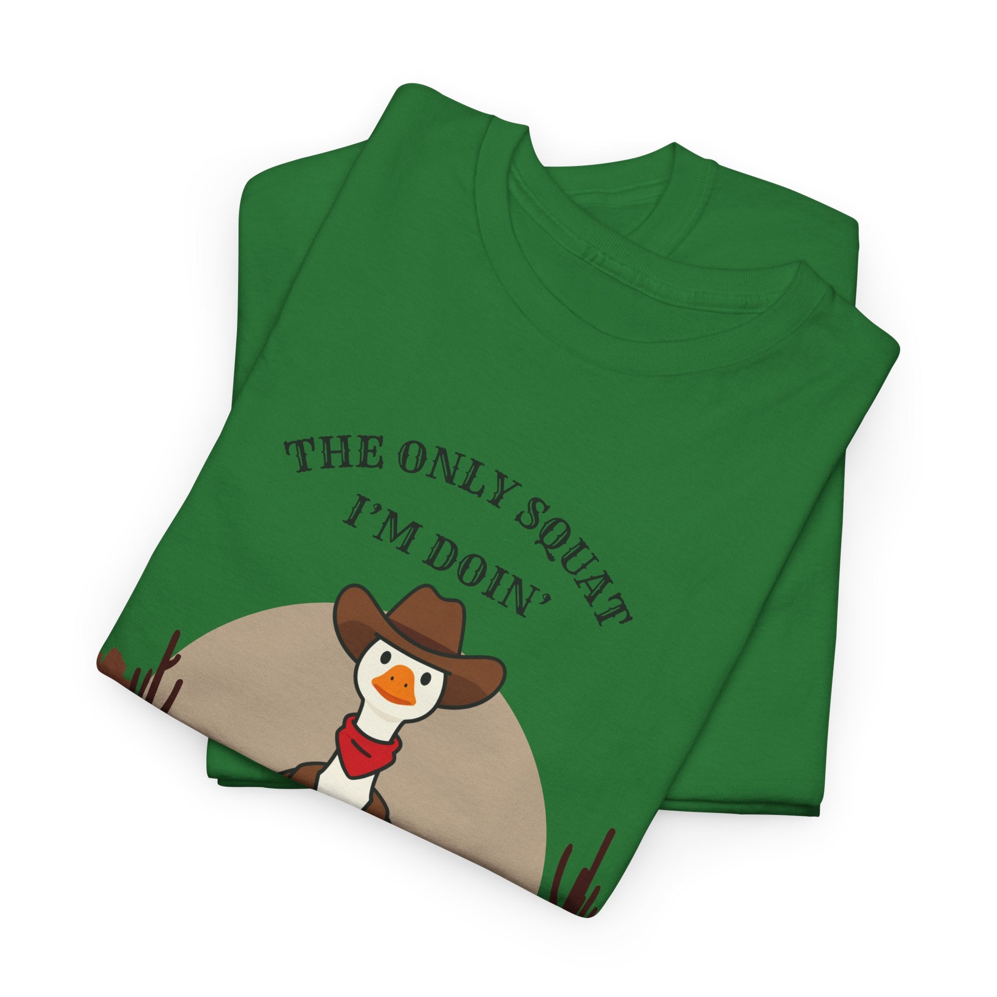 Cowboy Ferret Graphic Tee — "The Only Squat I'm Doin' Is Diddly" Cute Western Animal T-Shirt