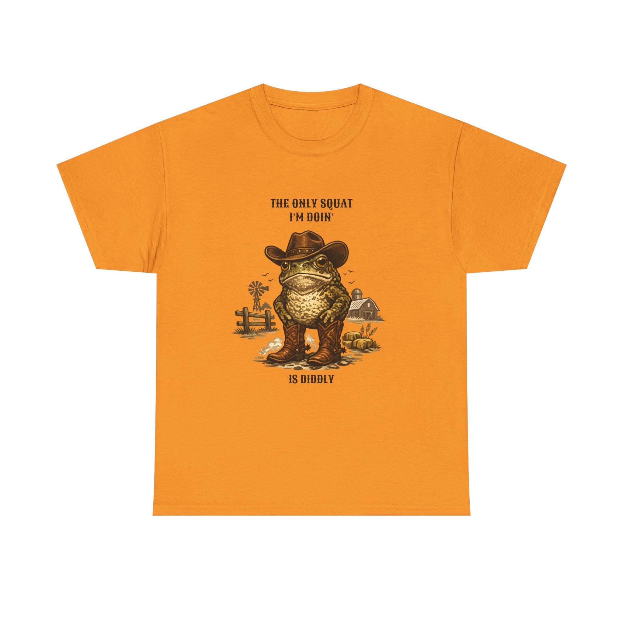 Frog Cowboy Tee — “The Only Squat I’m Doin’ Is Diddle” Funny Western Graphic T-Shirt