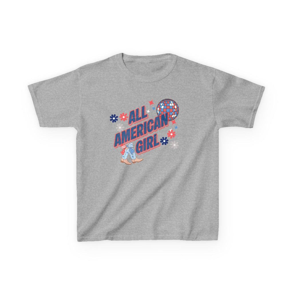 All American Girl Kids T-Shirt — Patriotic 4th of July Tee