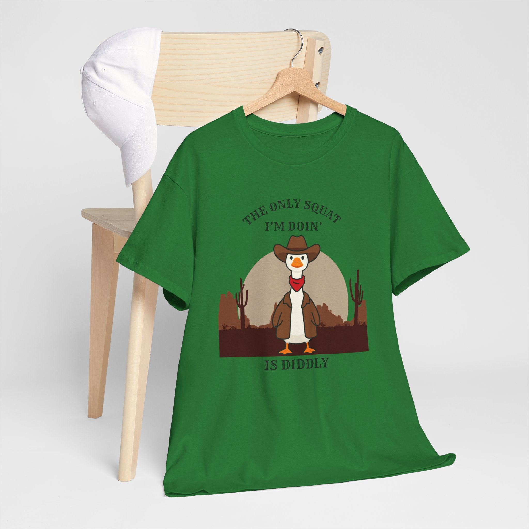 Cowboy Ferret Graphic Tee — "The Only Squat I'm Doin' Is Diddly" Cute Western Animal T-Shirt
