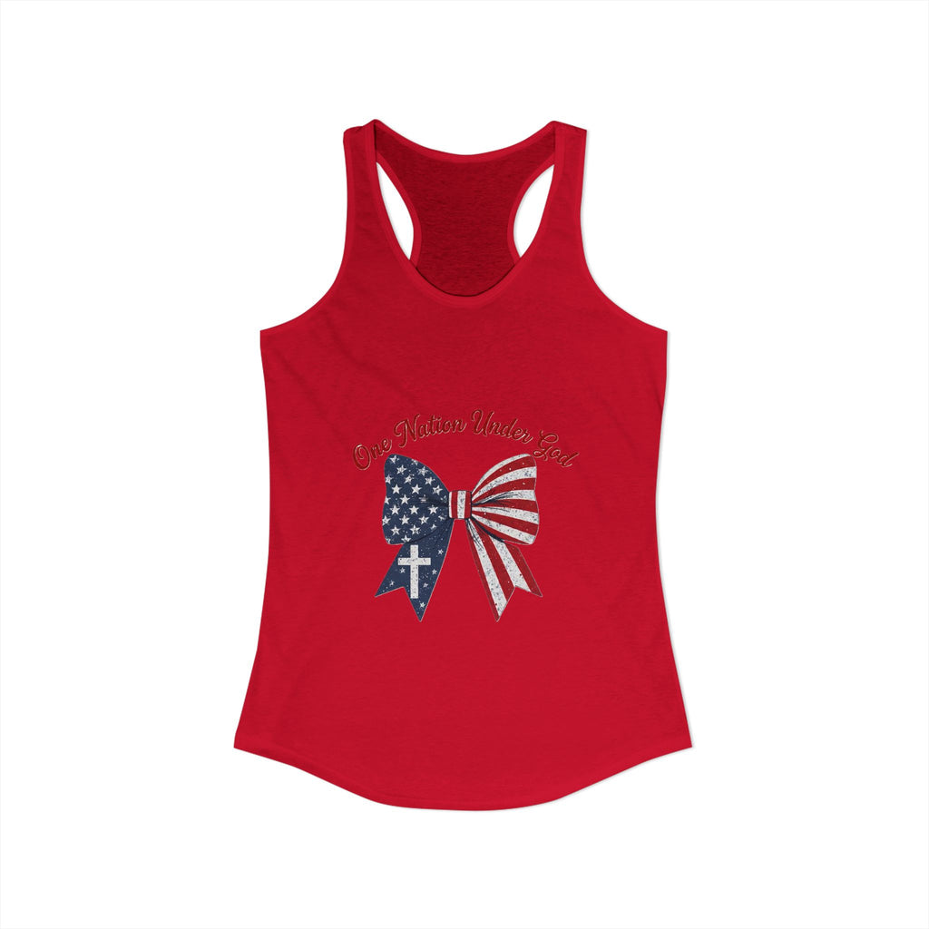 One Nation Under God Patriotic Tank Top — Women's Racerback
