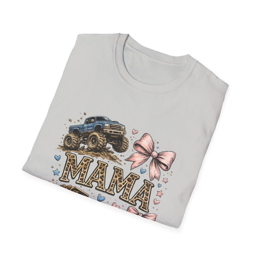 Mama Jeep & Ballet Shoes T-Shirt — 'MAMA' Graphic Tee with Trucks, Bows & Ballet Slippers