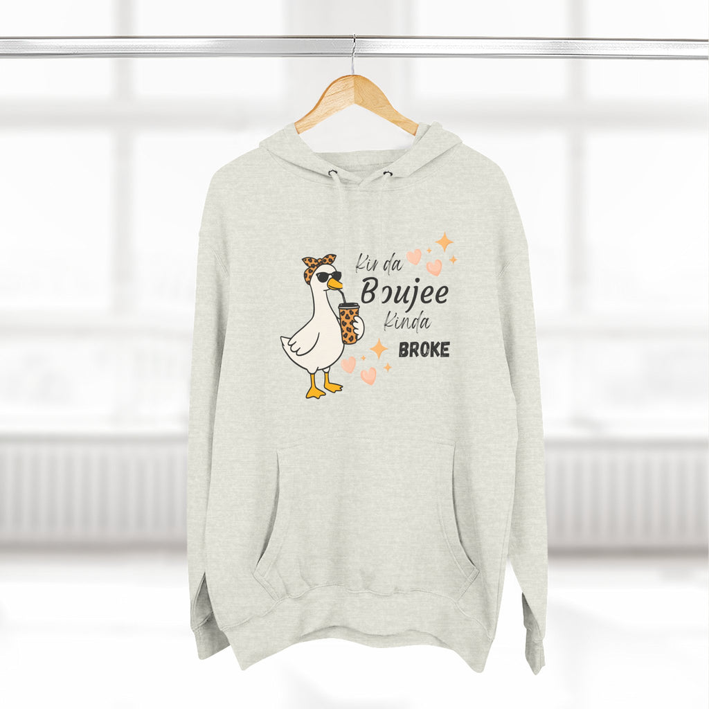 Duck Graphic Hoodie — "A Little Boujee, Kinda Broke" Cute Casual Pullover