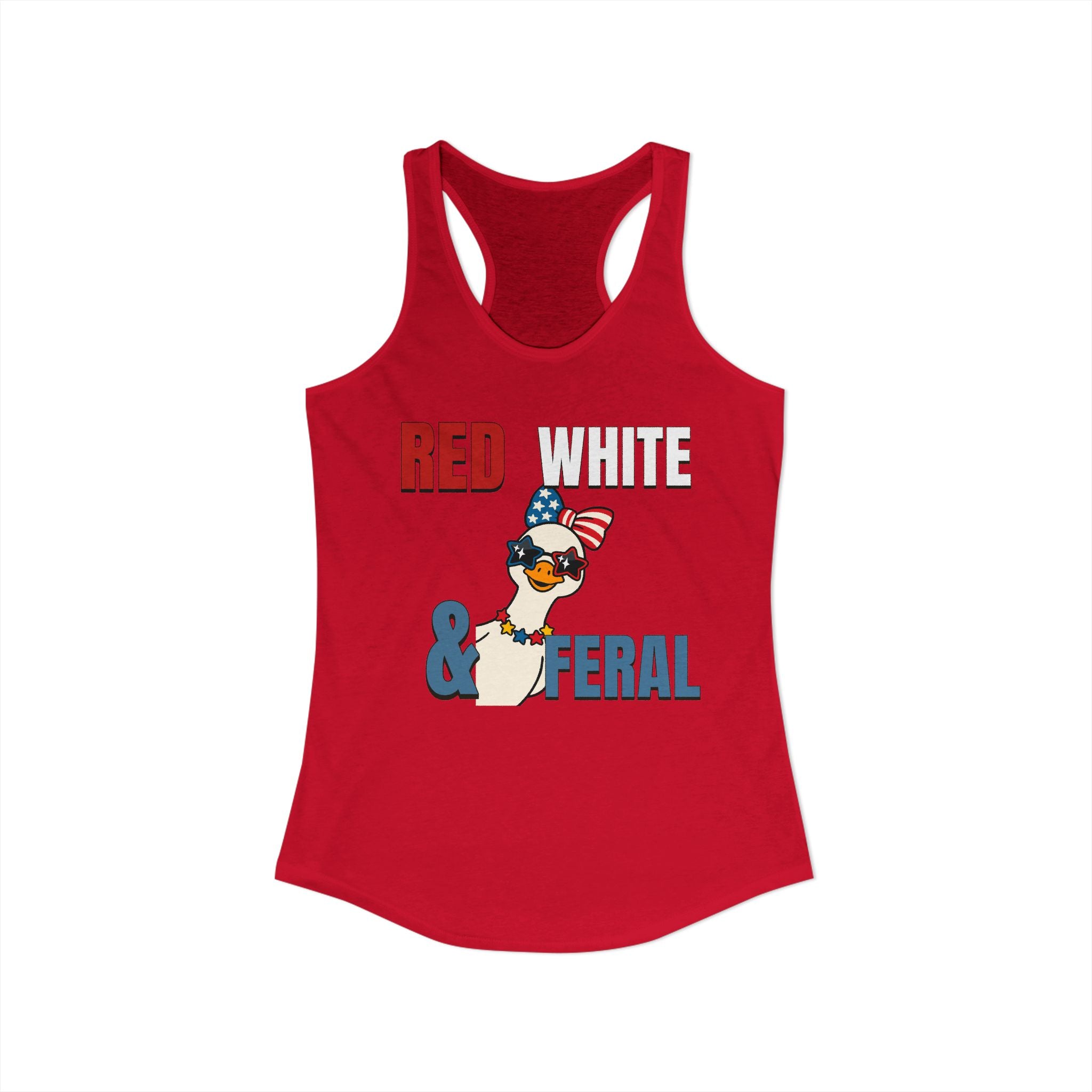 Red white & Feral Patriotic Tank Top