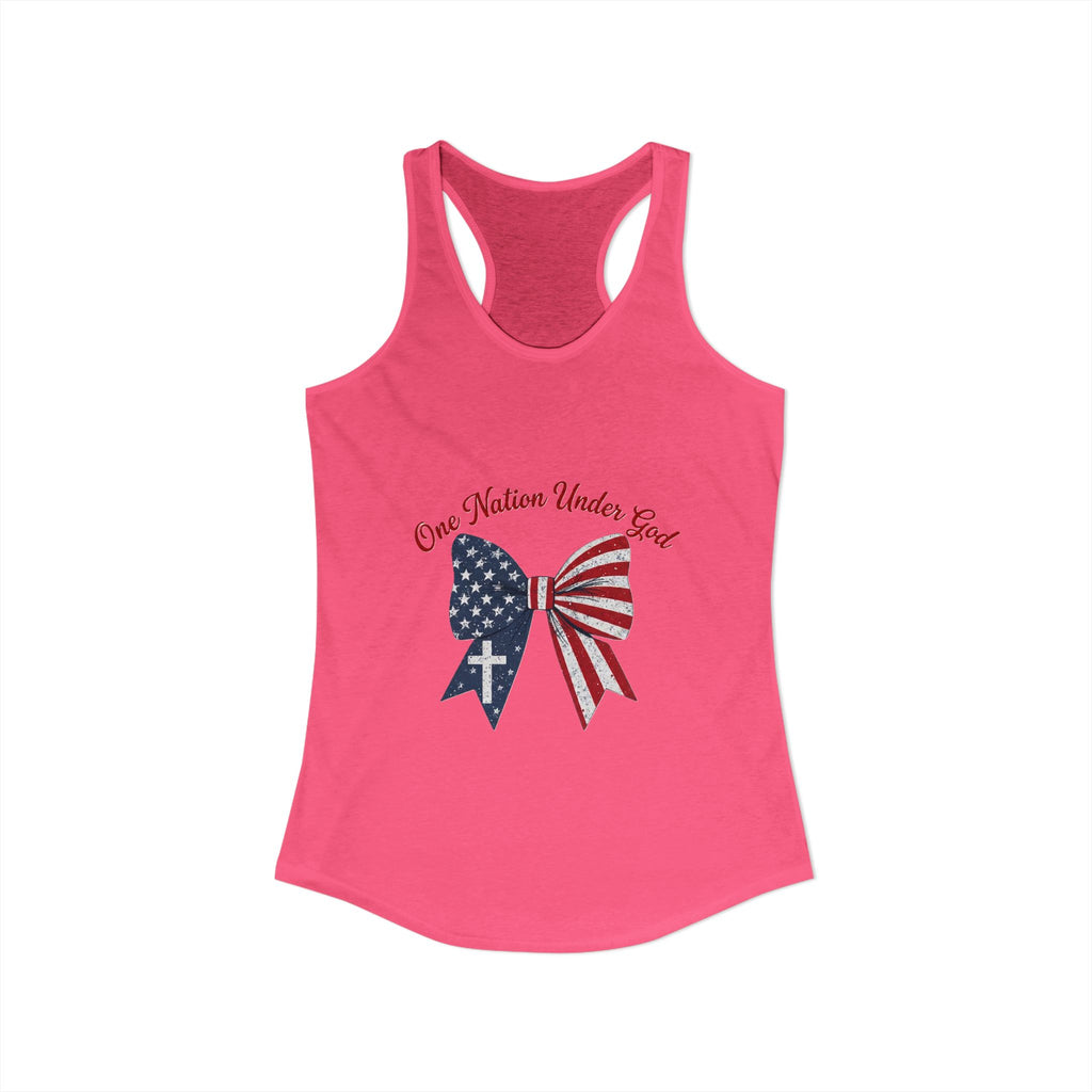 One Nation Under God Patriotic Tank Top — Women's Racerback