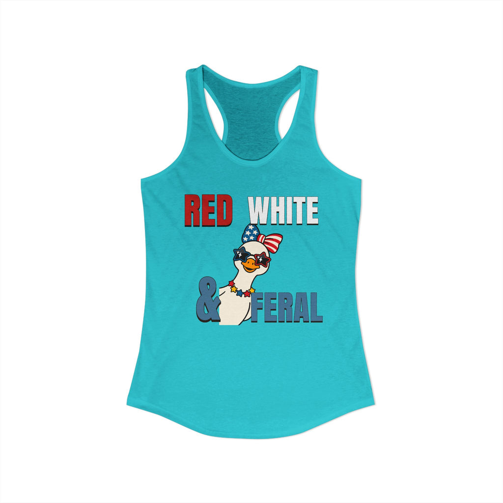 Red white & Feral Patriotic Tank Top