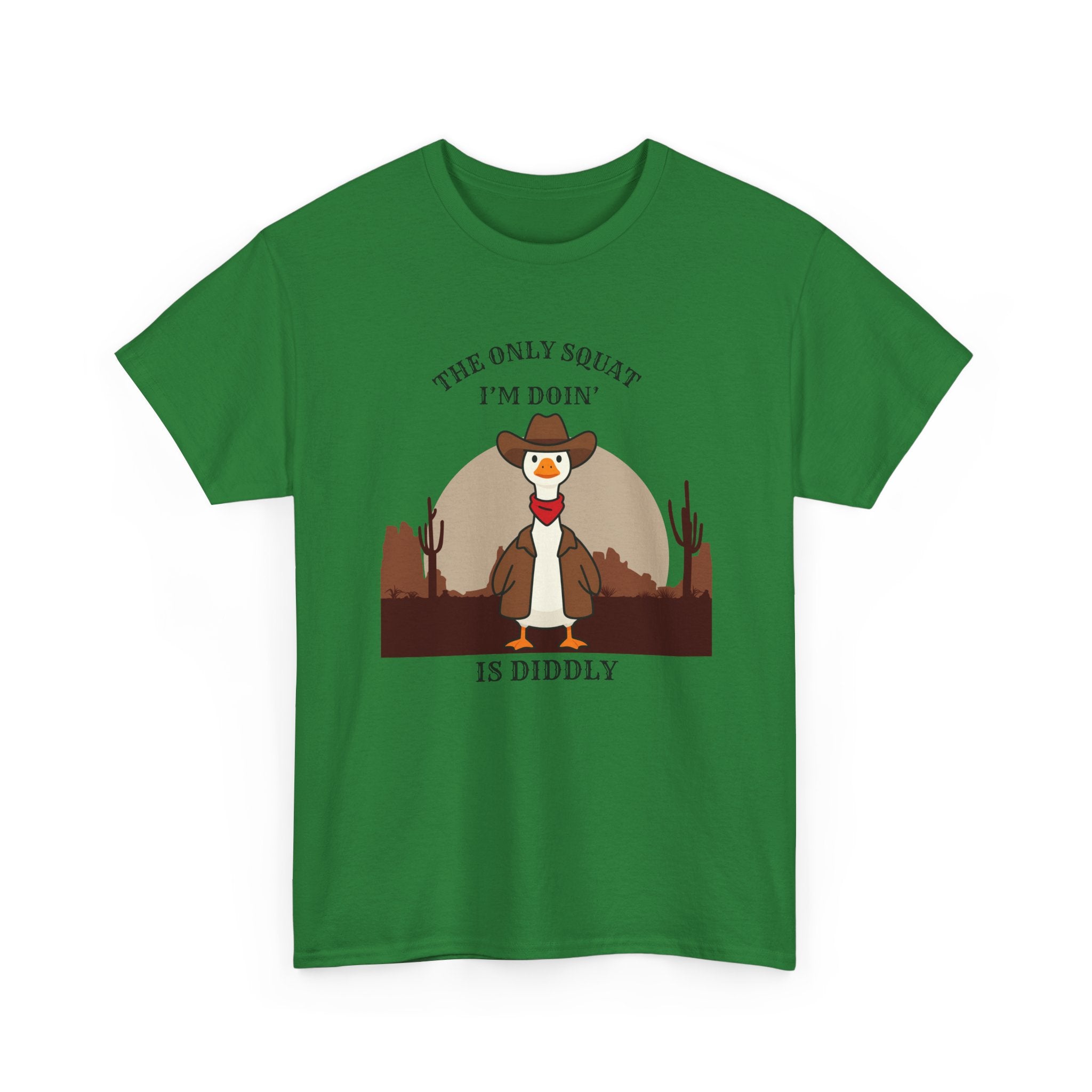 Cowboy Ferret Graphic Tee — "The Only Squat I'm Doin' Is Diddly" Cute Western Animal T-Shirt