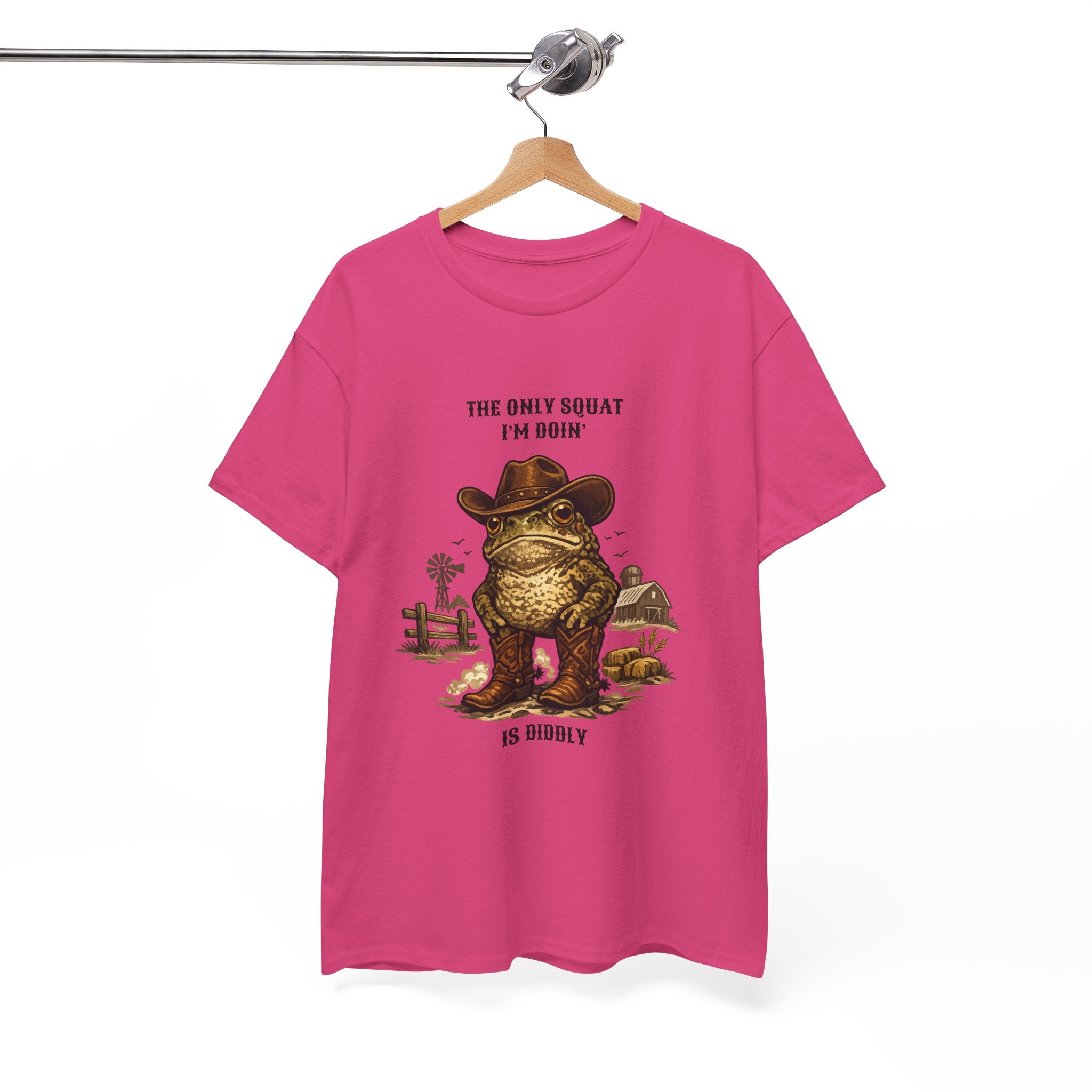 Frog Cowboy Tee — “The Only Squat I’m Doin’ Is Diddle” Funny Western Graphic T-Shirt