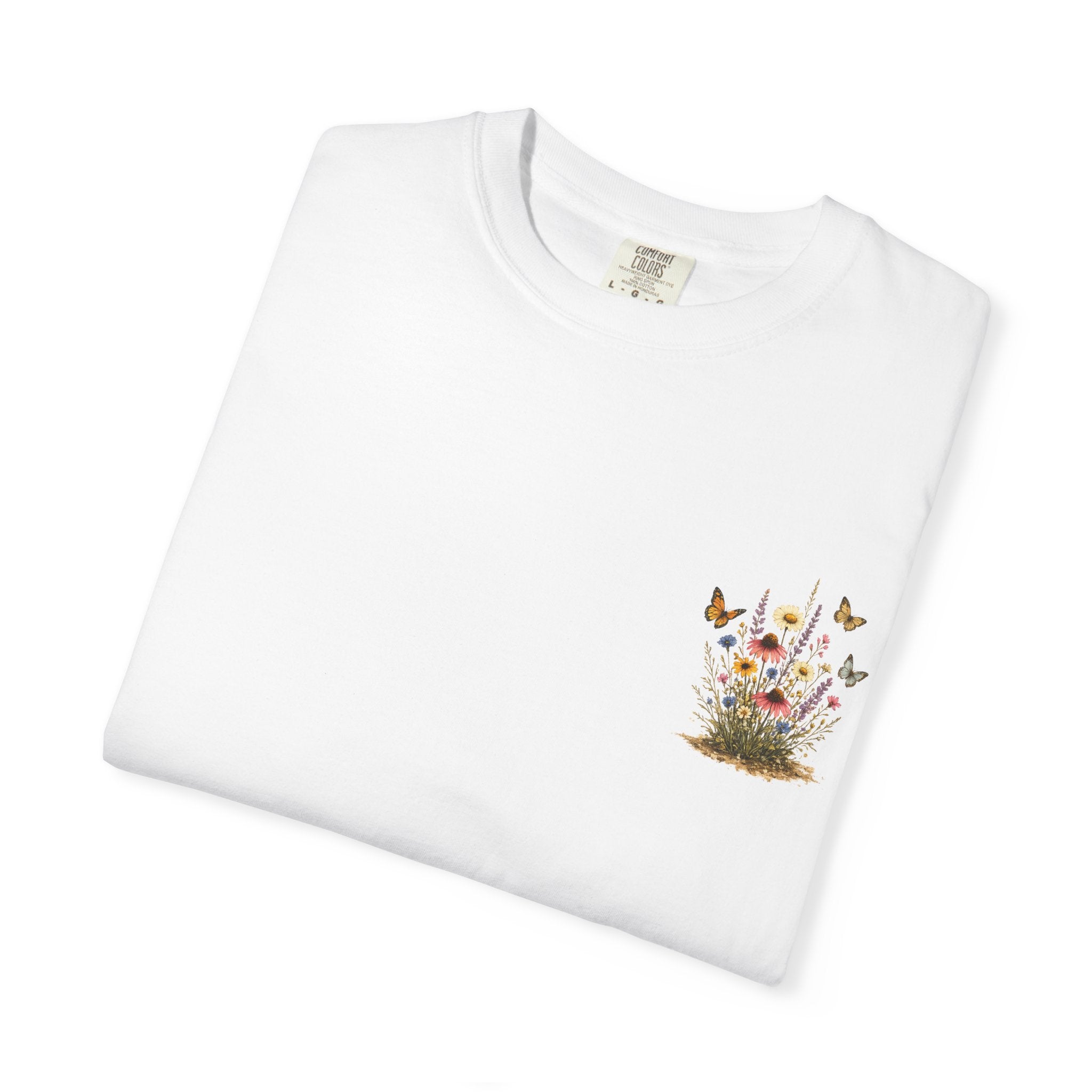 Wildflower Bouquet T-shirt | Backyard Butterflies, Botanical Illustration