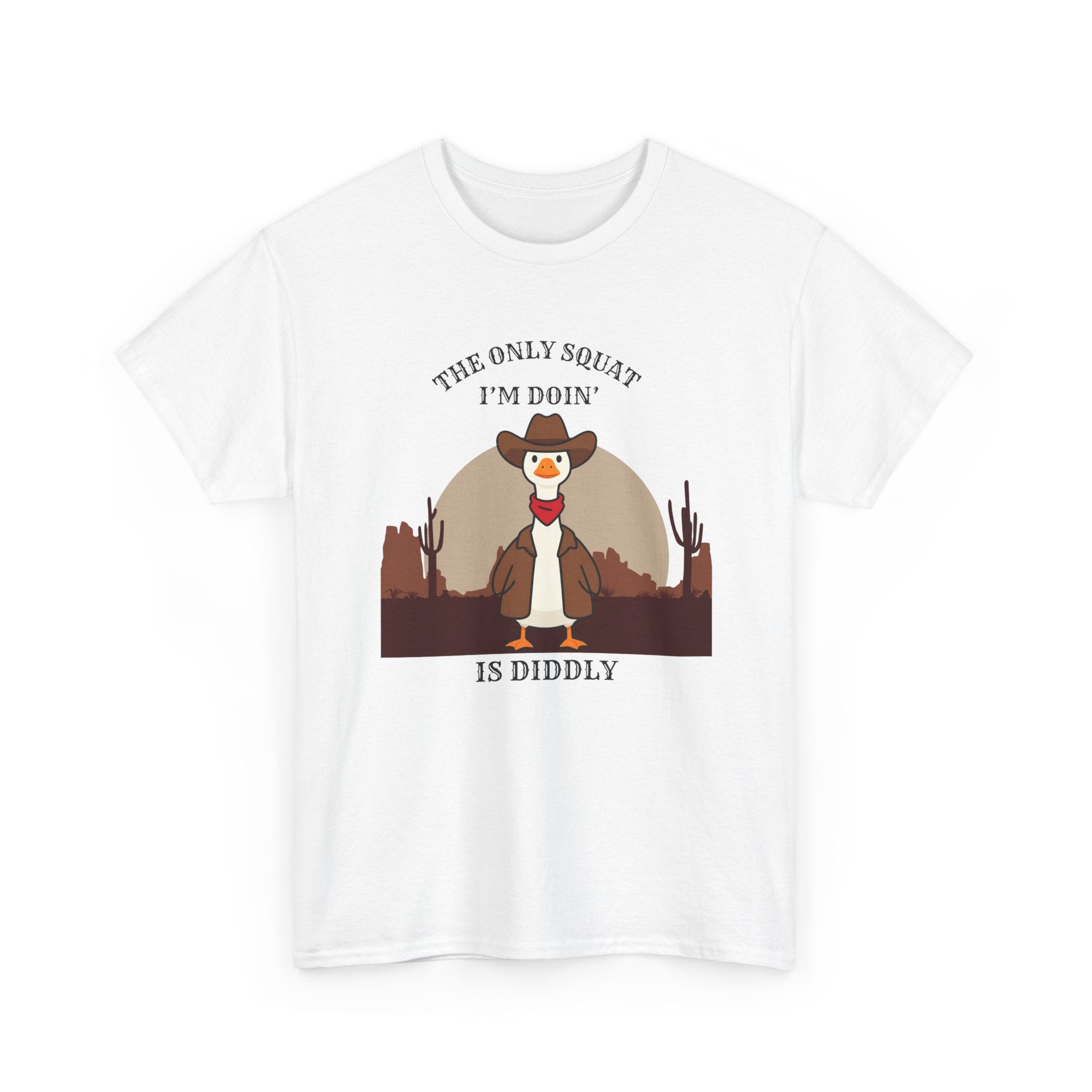 Cowboy Ferret Graphic Tee — "The Only Squat I'm Doin' Is Diddly" Cute Western Animal T-Shirt