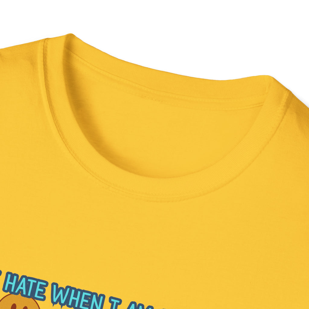 Funny 'I Hate When I Am accused of lolly-gagging' Graphic T-Shirt — Retro Smiley Face Design