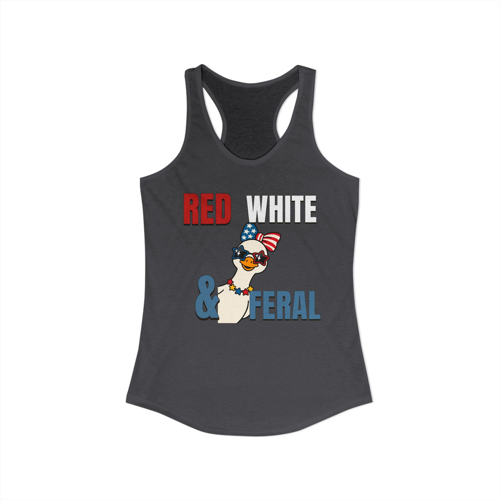 Red white & Feral Patriotic Tank Top
