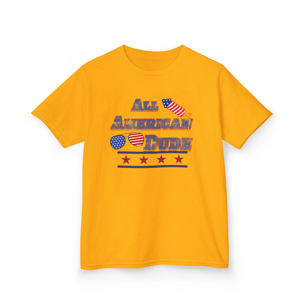Kids Tee — "All American Dude" Patriotic 4th of July T-Shirt