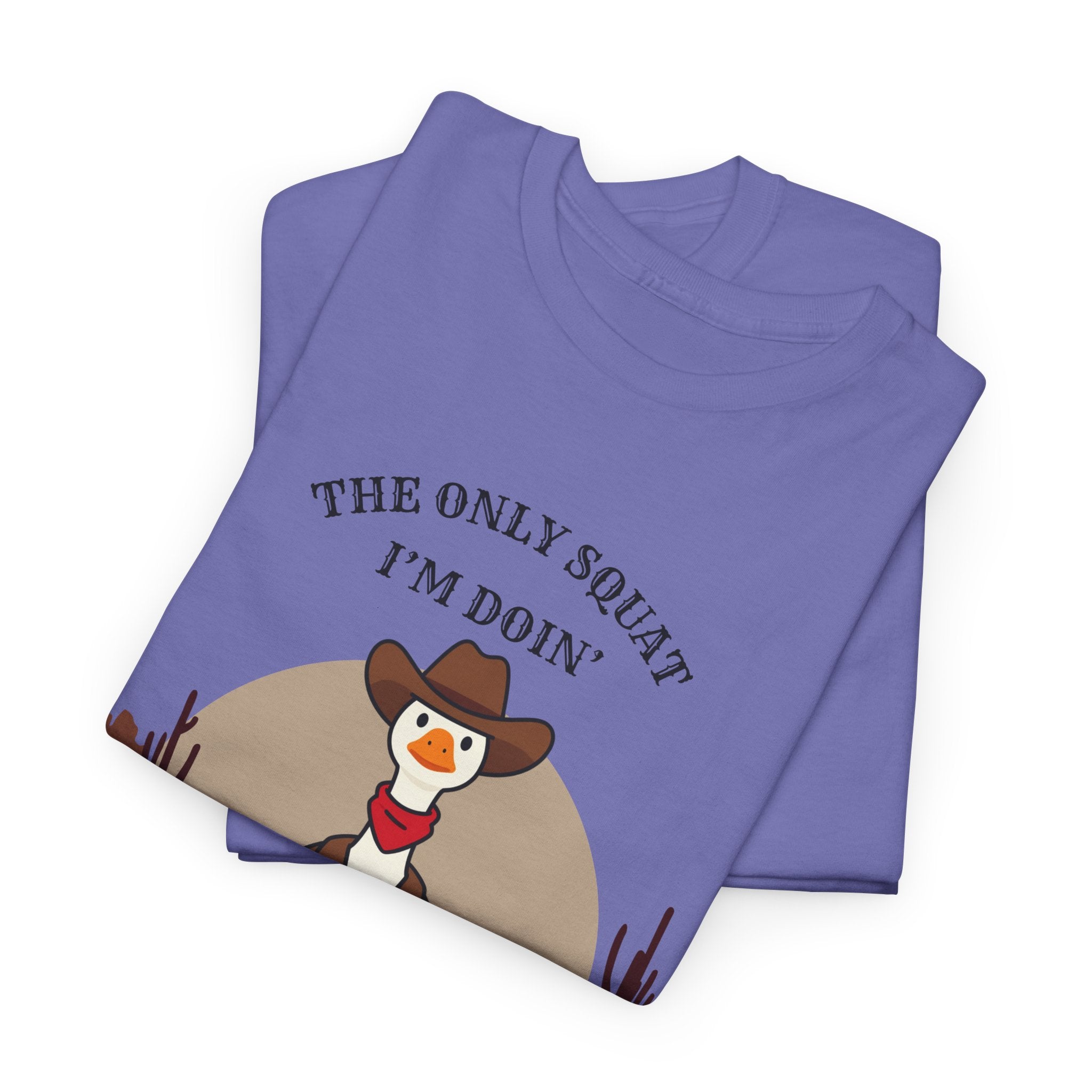 Cowboy Ferret Graphic Tee — "The Only Squat I'm Doin' Is Diddly" Cute Western Animal T-Shirt