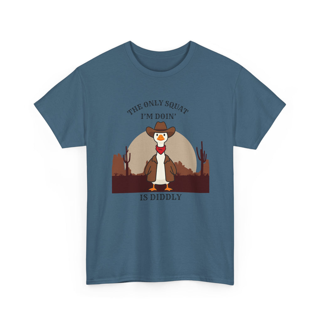Cowboy Ferret Graphic Tee — "The Only Squat I'm Doin' Is Diddly" Cute Western Animal T-Shirt