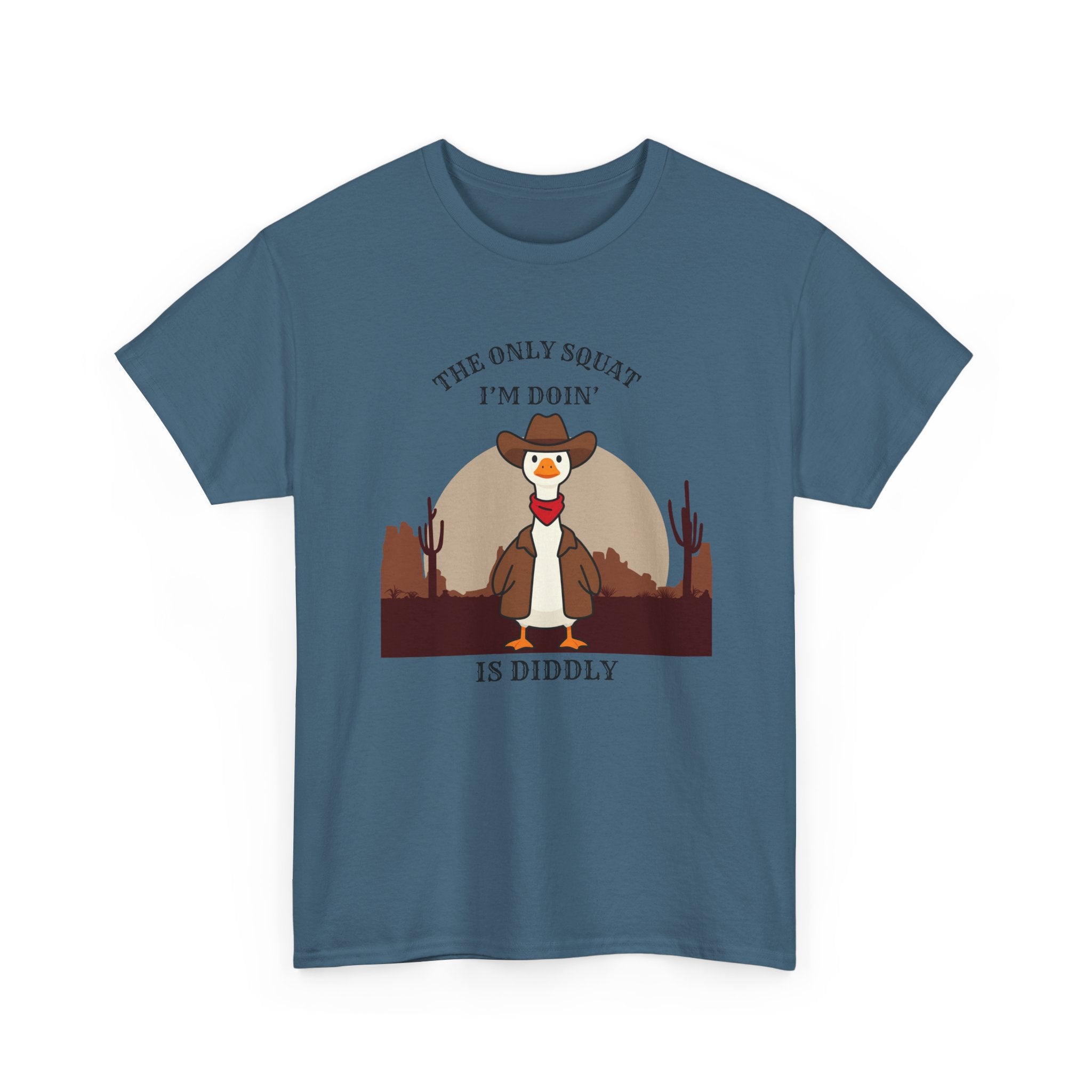 Cowboy Ferret Graphic Tee — "The Only Squat I'm Doin' Is Diddly" Cute Western Animal T-Shirt