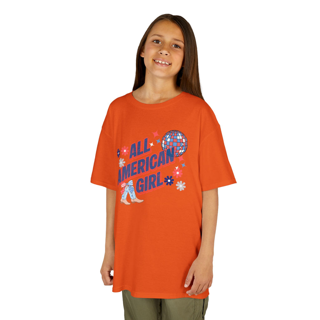 All American Girl Kids T-Shirt — Patriotic 4th of July Tee