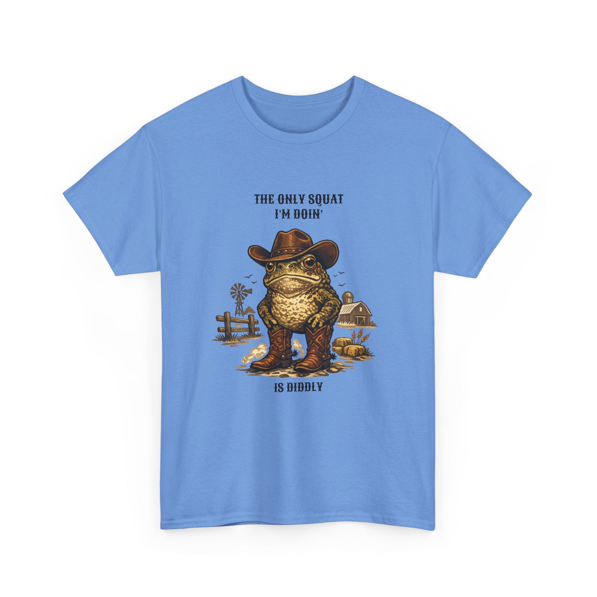 Frog Cowboy Tee — “The Only Squat I’m Doin’ Is Diddle” Funny Western Graphic T-Shirt
