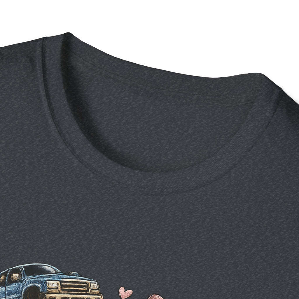 Mama Jeep & Ballet Shoes T-Shirt — 'MAMA' Graphic Tee with Trucks, Bows & Ballet Slippers