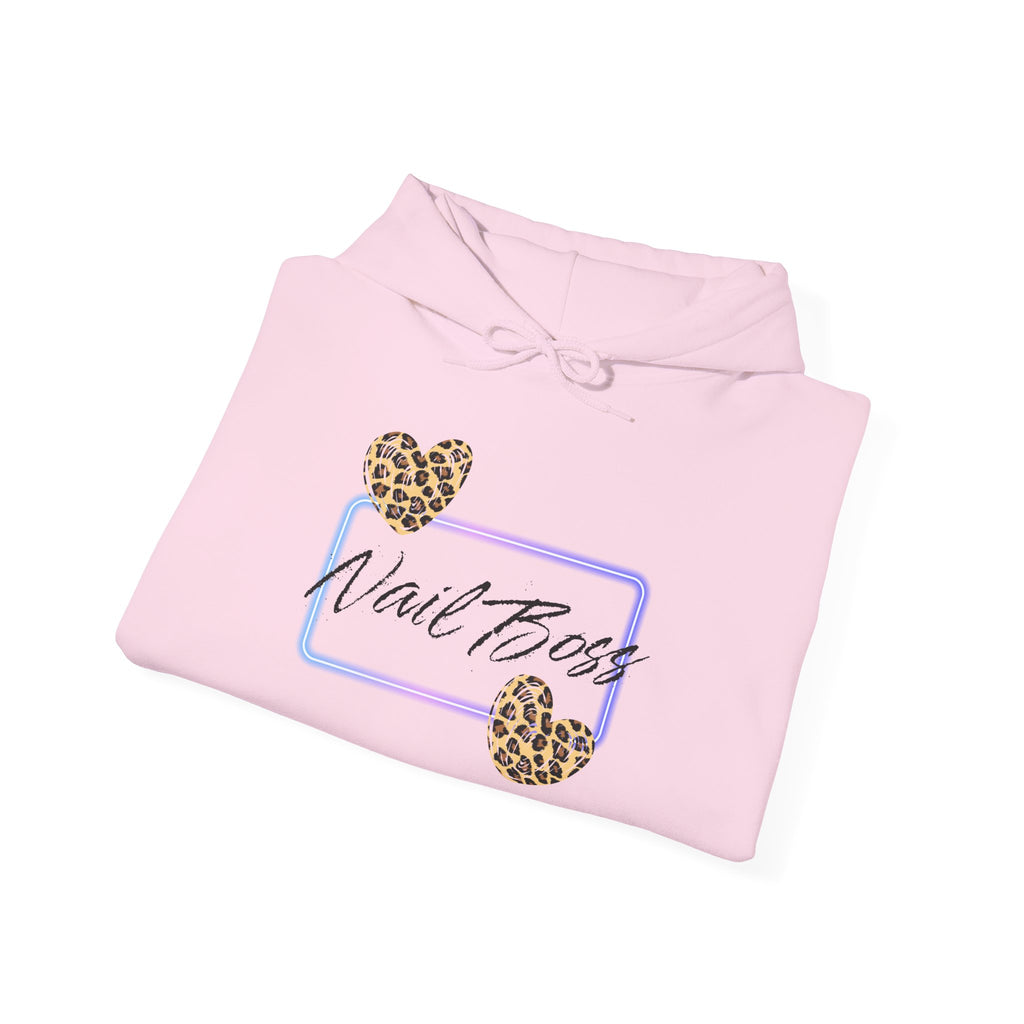 Nail Boss Hoodie — Leopard Hearts Nail Tech Sweatshirt