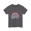 USA Retro Rainbow T-Shirt — Patriotic Fourth of July Tee with Stars & Flowers