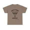 Gentle Parent Dropout Goat T-Shirt — Funny Parenting Tee with Sunglasses Goat Design