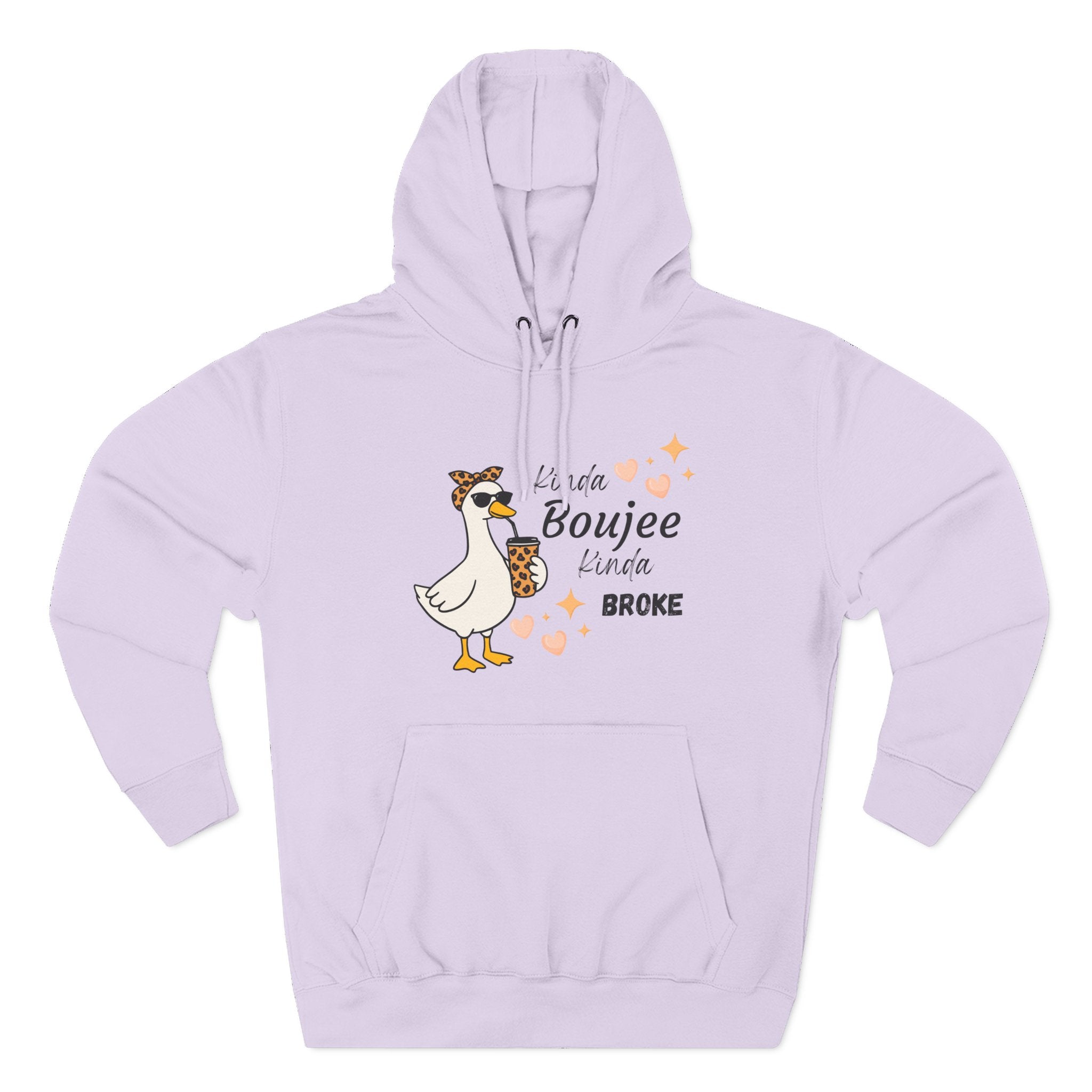Duck Graphic Hoodie — "A Little Boujee, Kinda Broke" Cute Casual Pullover