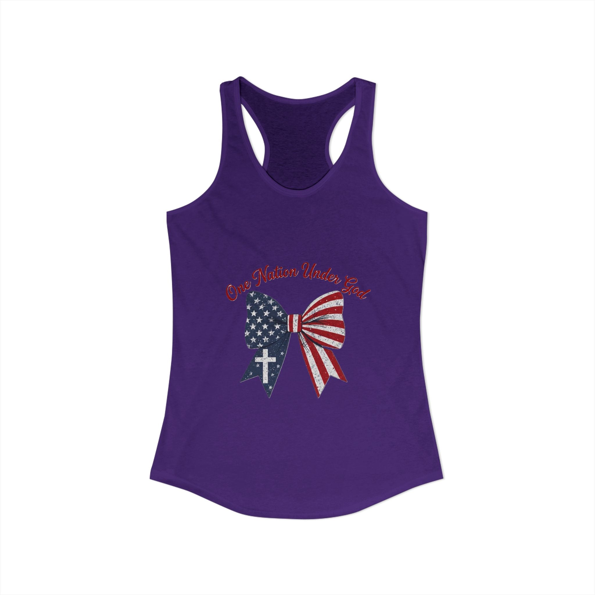 One Nation Under God Patriotic Tank Top — Women's Racerback