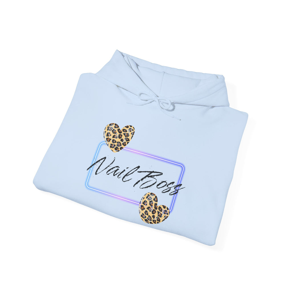 Nail Boss Hoodie — Leopard Hearts Nail Tech Sweatshirt