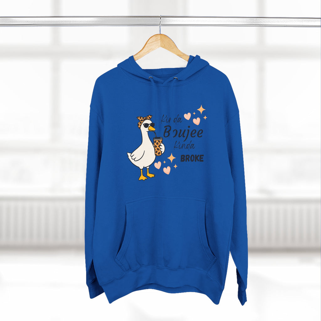 Duck Graphic Hoodie — "A Little Boujee, Kinda Broke" Cute Casual Pullover